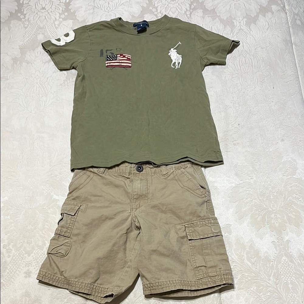 Polo by Ralph Lauren Green Short Sleeve Tee with Embroidered Logo w/shorts